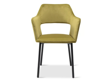 EDITH 715 - Upholstered velvet chair with armrests by Origins 1971 - view 3
